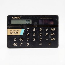 Vintage CASIO SL-760C BK Film Card Solar Calculator Credit Card 1980s Working