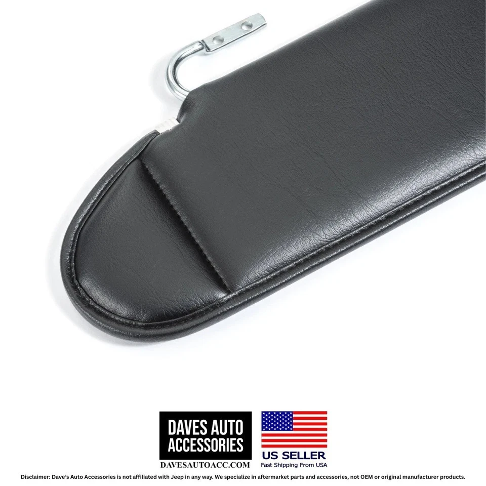 Parasoles Jeep CJ YJ Wrangler 72-95 NEGROS | Hechos en EE. UU. | Par de ajuste directo Foto 3 de 4
