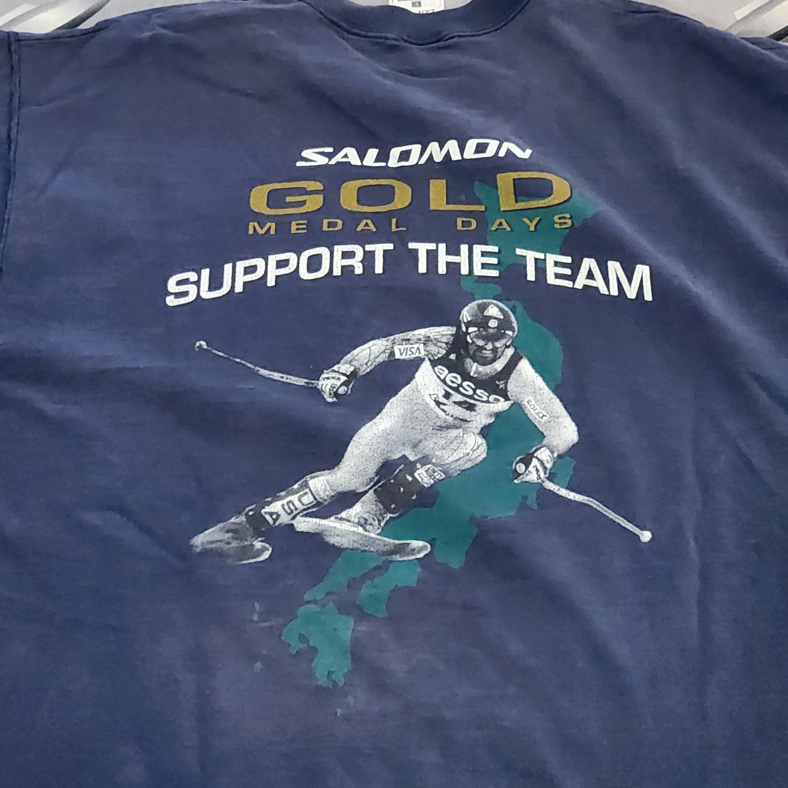 T shirt vintage anni 90 Salomon sci snowboard squadra di sci USA taglia L