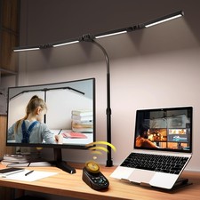 Adjustable Desk Lamp   Stepless Dimming  Color Temp Remote Control, Eye-Cari...