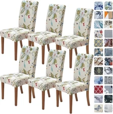 Set of 6 chair covers for dining room, elastic dining chair cover, washable