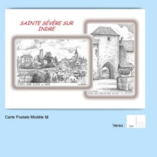CP M 36075-249 POSTCARD 2 DRAWINGS 36 SAINTE SEVERRE SUR INDRE