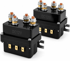 Solenoid Relay, 2 Pack 12V 500A Winch Relay Solenoid Replacement Contactor for 8