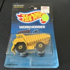 Dump Truck Yellow 1988 Hot Wheels Workhorses #1171 NIP Diecast 1:64