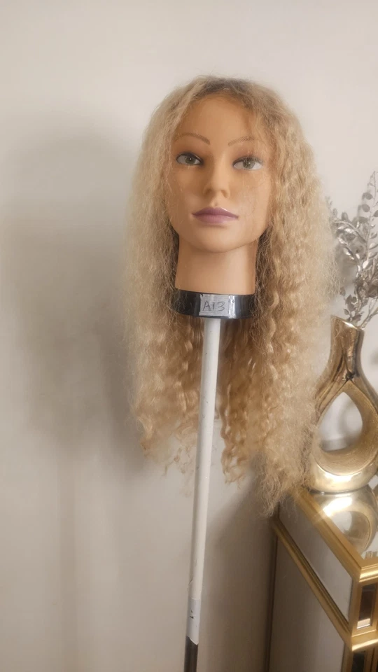 High-Quality Regular Top 24" blonde Wavy 150% Virgin Human Hair  Lace Wig  - Image 3 of 4