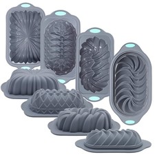 Tongjude 4 Piece Silicone Loaf Pan for Baking, Non-Stick Kitchen Oven Bread Pan,