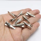 50 PCS Silver Alligator Hair Clips - 24mm Mini Prong Clips with Teeth & Hole