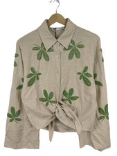 ZARA Camicia blusa Donna Camicetta a blusa Taglia IT 40 bianco sporco-cachi