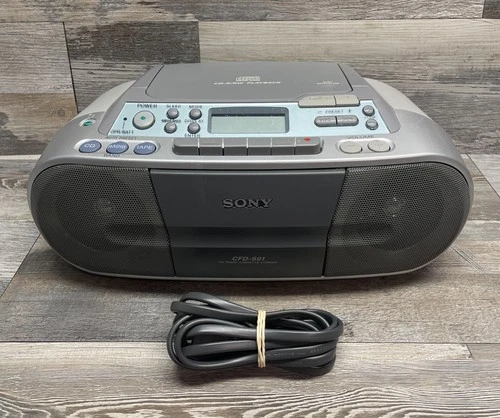 Vtg Sony CFD-S01 Stereo AM/FM Radio CD Player Cassette Portable Boombox Tested