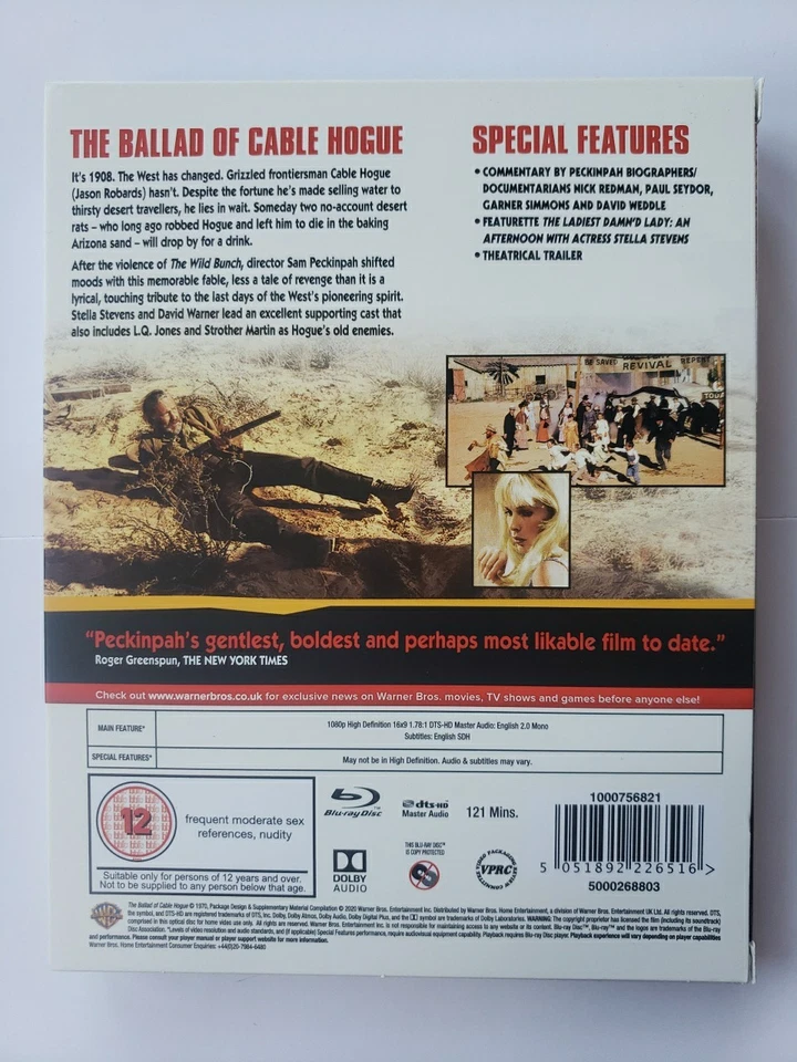 The Ballad Of Cable Hogue (1970) Jason Robards Blu-Ray +Slipcase, Cards & Poster - Image 2 of 3