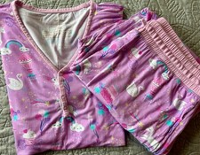 Little Sleepies Women Set XL/L Pink  Purple Magical Birthday Pjs Viscose/Bamboo