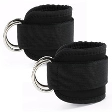 2 PCS Weightlifting Straps with D Ring,Adjustable Wrist Cuffs Gym,Padded Wris...