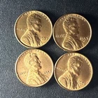 wheat penny 1957 P & D,1958 P & D LOT OF 4 RED CH BU LINCOLN CENT UNC