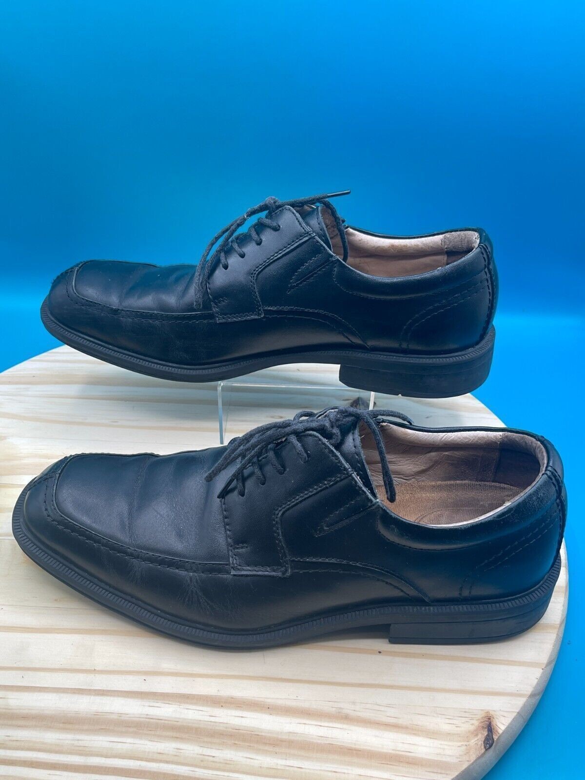 SAOLA Scarpe eleganti Florsheim Derby Oxford da uomo taglia 9 5D nere in pelle stringate casual