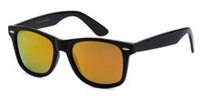 Polarized Lightweight Retro Mens Sunglasses Black Frame Yellow Orange Mirror