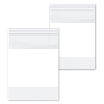 4000 Pieces 8'' x 10'' Clear Poly Plastic Reclosable Bags With White Block 2 Mil