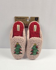 NWT Women's Pink Christmas Dearfoams Cozy Comfort Slippers M 7-8