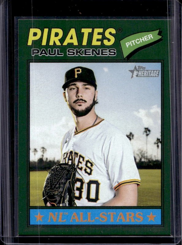 2026 Topps Heritage Paul Skenes Dark Green Border #33 Pirates