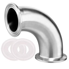 Beduan Elbow 90 Degree 2" Tube OD 51mm (2 Inch Tri Clamp), Silver 