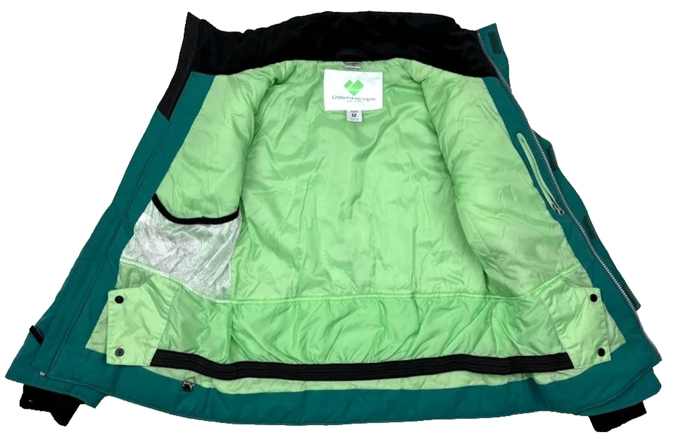 Chaqueta de Nieve Obermeyer Niñas Mediana M Junio Verde Azulado Adolescente 10 12 ** Sin Capucha ** Foto 3 de 4