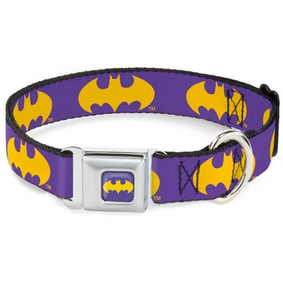 JUSTICE LEAGUE Dog Collar BMFG-Batman Signal Purple/Yellow Batman Signal Purple/Yel (US IMPORT)