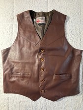 1970s Vintage Sears The Leather Shop Vest 44R