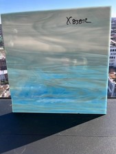 Spectrum - X83872 - Navy and white streaky - 1  x 1  stained glass