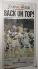 2022 KANSAS JAYHAWKS SIGNED BASKETBALL CHAMPIONSHIP NEWSPAPER KU BASKETBALL COA — photo 1