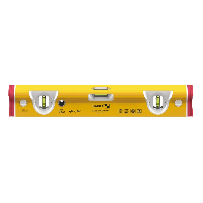 Stabila Tipo R 300 Pro 4 Piezas Spirit Level Set 3 Frascos 40, 60, 120 y 180 cm + Bolsa