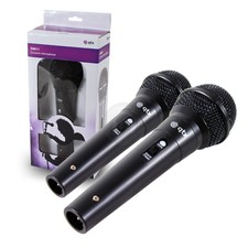 2x Qtx Sound Black Handheld Dynamic Microphone Uk Stock