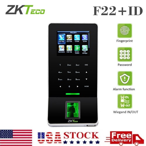 ZKTeco F22 TCP/IP 2.4" Wi-Fi Fingerprint Time Clock Door Access Control Systems