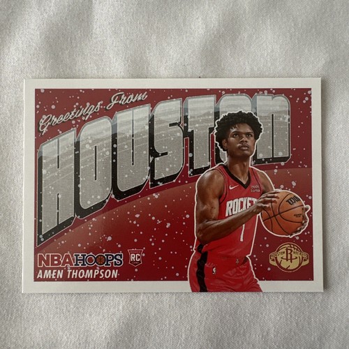 Amen Thompson 2023-24 Panini NBA Hoops Rookie Greetings winter 8 Houston Rockets