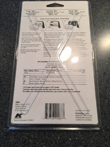 Espejo de puerta de vidrio K Source/Fit System 99087 - Imagen 2 de 2