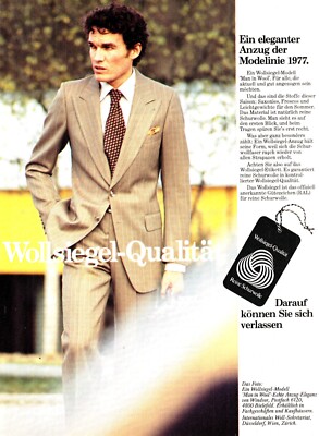 3w23063/ Alte Reklame aus 1977   WOLLSIEGEL-Qualität   Darauf können Sie sich...
