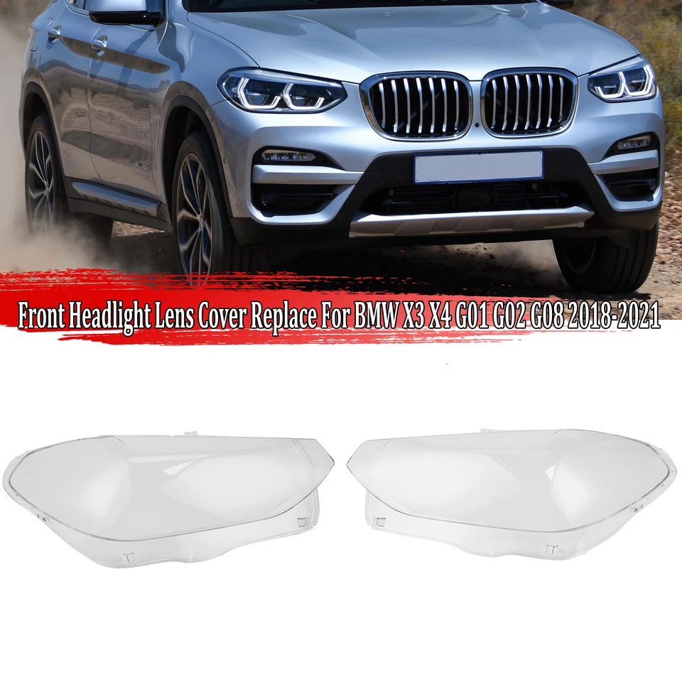 2X Scheinwerferglas Streuscheibe Klar L R Für BMW X3 X4 G01 G02 G08 2018-2021 - Imagem 3 de 4