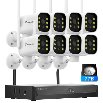 Home Security Camera System 5MP WiFi CCTV With 1TB NVR Wireless 2way Audio IP66