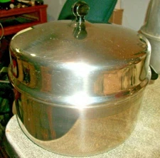 Vintage Farberware 6 Quart Thick Stainless Steel Stock Pot With Dome Lid 