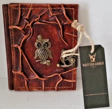 Waffenkammer Brown Small Leather Blank Book Journal Notebook Diary with Clasp