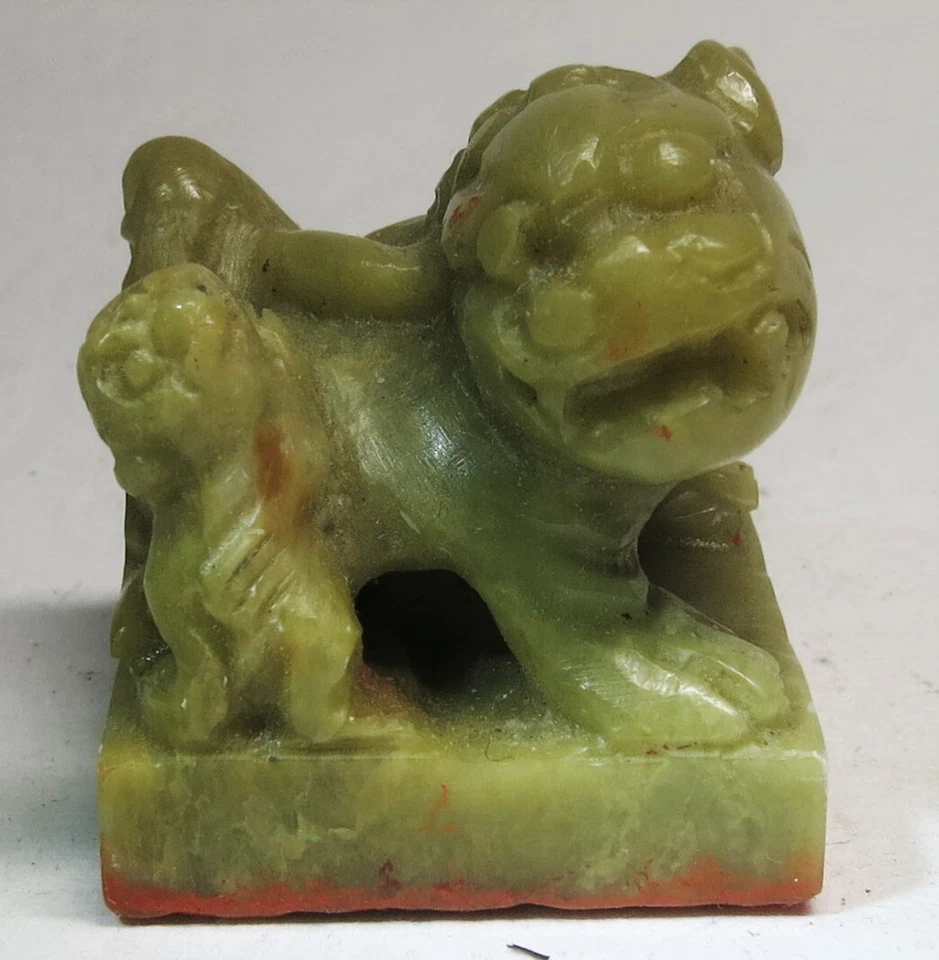 2 sellos chinos antiguos hechos de piedra jabonosa bien tallados Foto 3 de 4