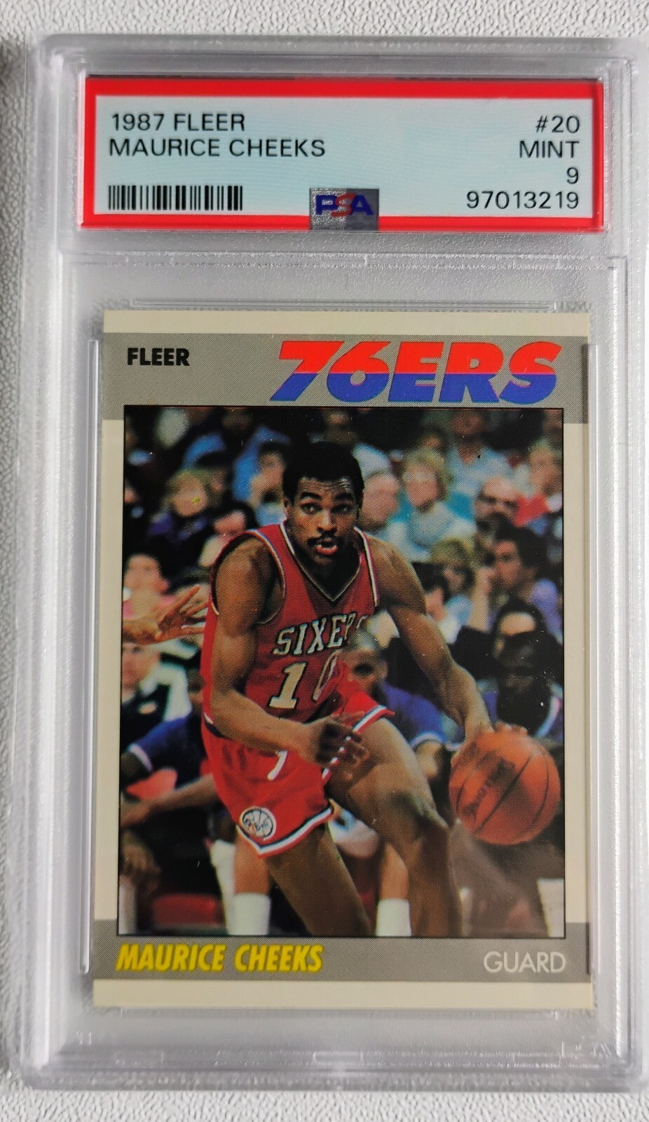 1987-88 Fleer Basketball PSA 9 MINT   MAURICE CHEEKS   #20