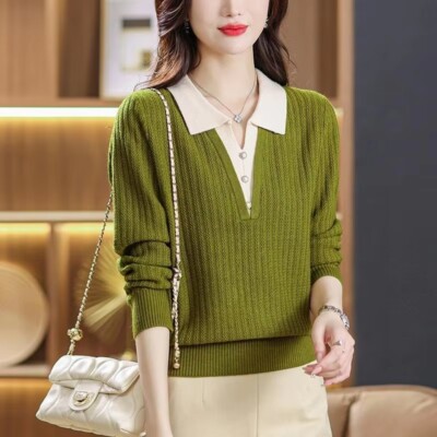 Autumn Winter Knitted Pullovers Women's Clothing Sweaters tops Jacket  clothes