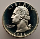 1994-S Washington Quarter - Gem Proof - 90% Silver - .1808 Troy oz (sku:WP11)