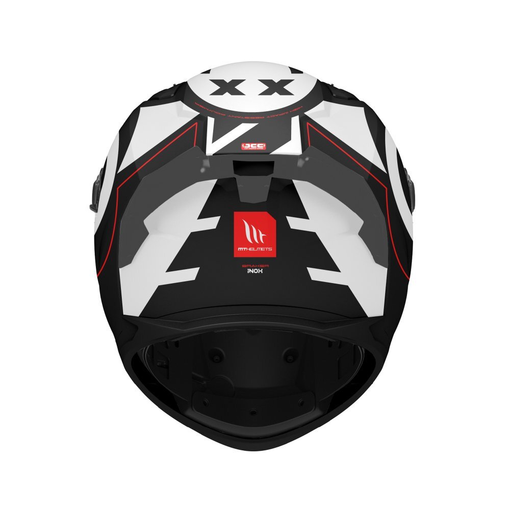 MT Braker SV Inox A0 Matt Black White Motorbike Full Face Helmet ECE 22