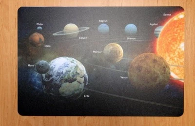 VOGT FOLIENDRUCK GMBH Schreibtischunterlage Sonnensystem Planeten 40 x 60 cm abwischbar Erde Mars