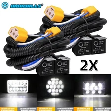 2x H4 LED Headlight Wiring Harness Brightness Intensifier for Chevy C10 Blazer