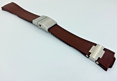TOP GRADE 26MM For ULYSSE NARDIN MARINE BROWN SILICON RUBBER STARP BAND BRACELET
