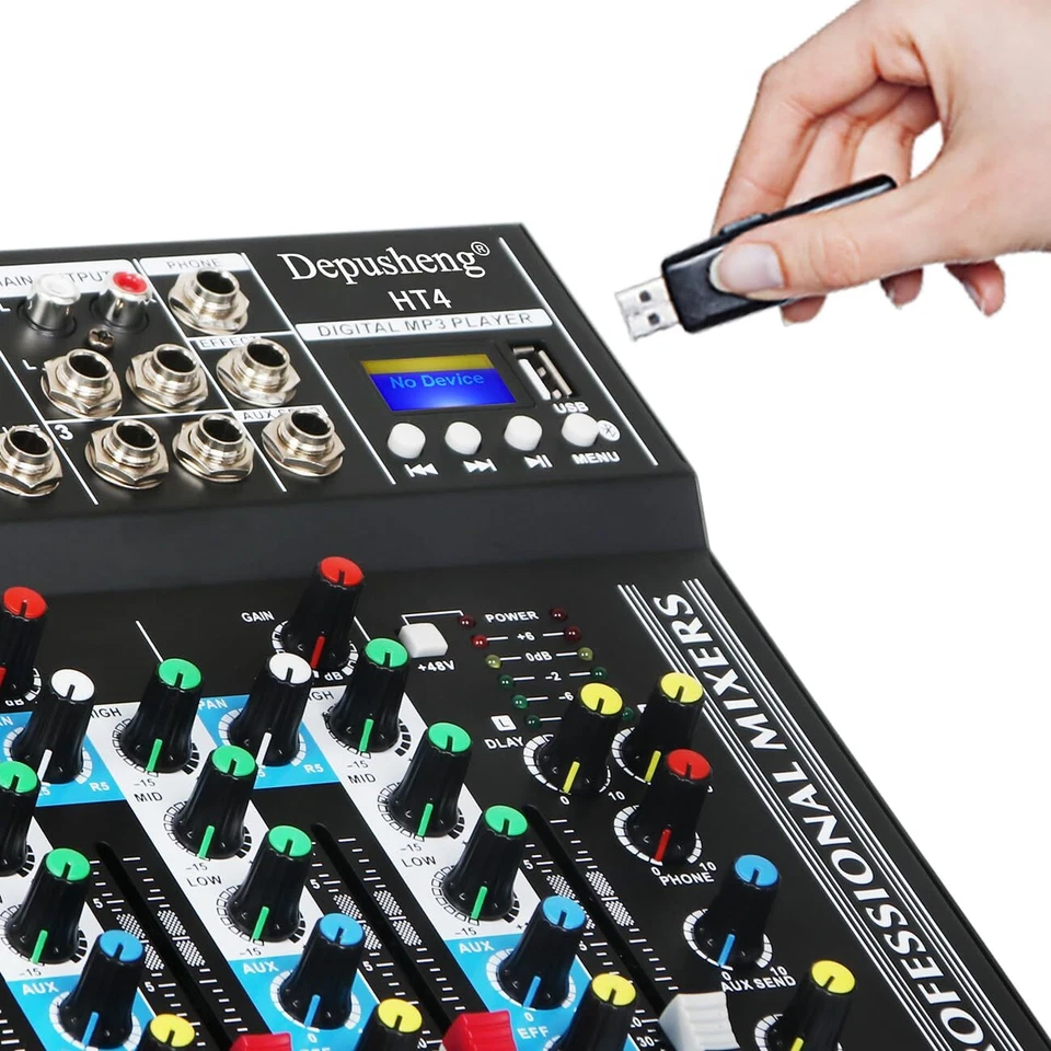 HT4 Bluetooth DJ Mischer kompatible professionelle tragbare digitale mischpul... - Bild 3 von 4