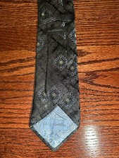 John W. Nordstrom Black Floral Jacquard Silk Tie Elegant