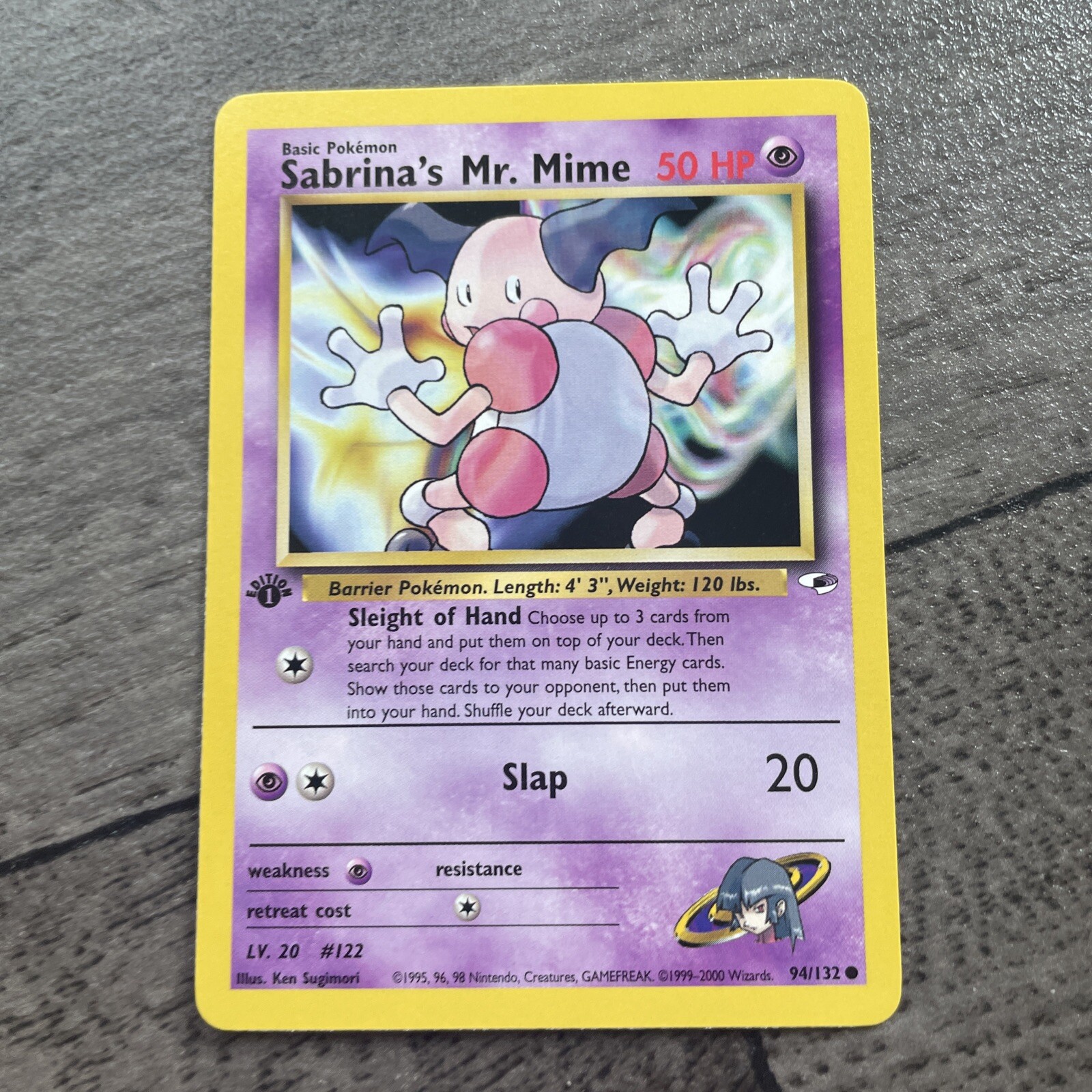 Sabrina's Mr. Mime 94/132 1st Edition NM Gym Heroes Pokemon Card WOTC Near Mint