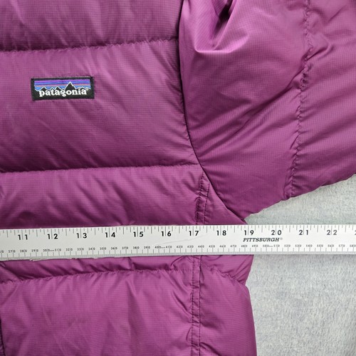 Patagonia Girl Jacket L Purple Puffer Down Ripstop Logo Zipper - Picture 9 of 11